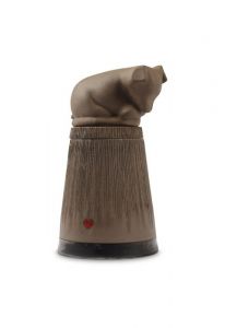 Handmade Ceramic Dog Urn with Heart – Anthracite