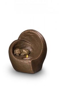 Pet urn with candle holder 'Dog'