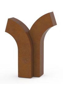 Corten steel companion cremation urn 'Tree of life'