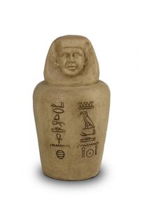 Egyptian Canopic jar urn for ashes 'Life ends Eternity begins'