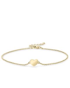 Yellow gold plated memorial bracelet with heart