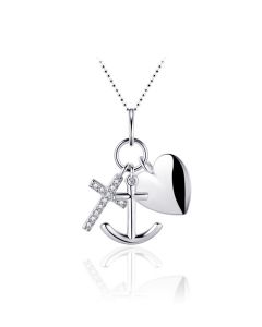 Silver memorial pendant Faith, Hope and Love