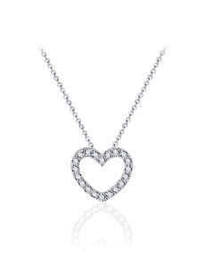 Silver heart pendant with zirconia