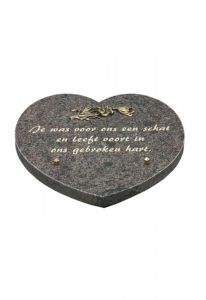 Memorial stone 'Heart with flower'
