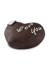 Memorial stone or grave marker 'Love you' heart