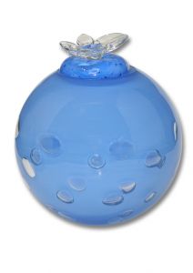 Glass  cremation urn with a butterfly