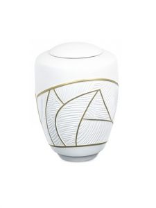 Fiberglass cremation urn for ashes 'Écheril' - white