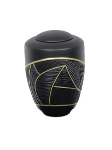 Fiberglass cremation urn for ashes 'Écheril' - black