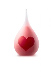 Teardrop shaped glass keepsake ashes urn 'Heart'