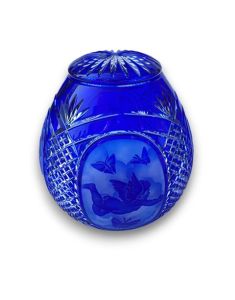 Crystal glass adult funeral urn ‘Angel' l SALE