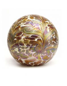 Glass cremation ashes urn 'Elan' goldflake