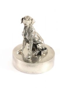 Golden Retriever urn silver tin