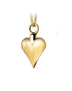 Cremation ashes pendant golden heart