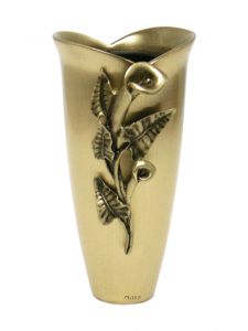 Memorial vase bronze with flower and screws