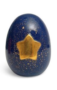 Handmade urn for cremation ashes with gold coloured star