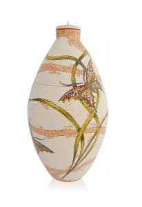 Hand painted urn 'Butterflies' Jugendstil