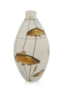 Hand painted urn 'Carps'