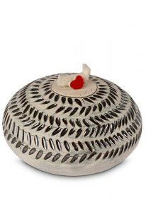 Hand made ceramic keepsake with black stripes