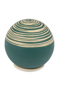 Spherical cremation ashes keepsake urn 'Petrol Slib'