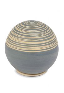 Spherical cremation ashes keepsake urn 'Grey Slib'