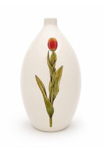 Hand-painted urn with tulip