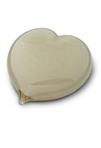 Heart-Shaped Crystal Glass Keepsake Urn, Ivory