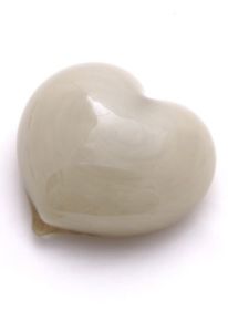 Heart-Shaped Crystal Glass Keepsake Urn, Ivory
