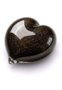 Heart-Shaped Crystal Glass Keepsake Urn, Bronze-tone