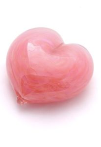 Heart-Shaped Crystal Glass Keepsake Urn, Pink