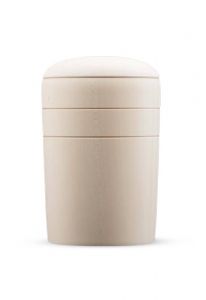 Wooden Urn for Ashes 'Speranza Linea' natural lime