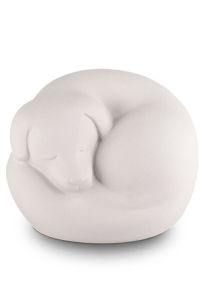 Dog Urn “Sleeping Dog”, White