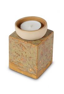 Candle holder keepsake urn for ashes | green