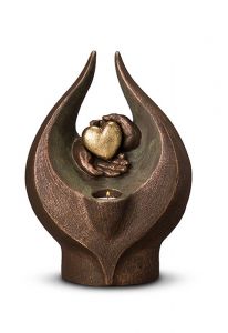 Ceramic funeral urn 'Feelings' with tealight