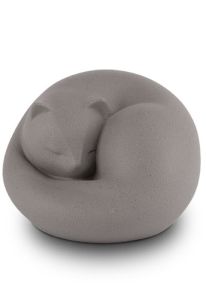 Cat Urn “Sleeping Little Cat”, Dark Grey