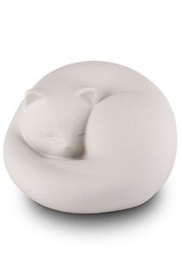 Cat Urn “Sleeping Little Cat”, White
