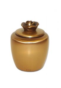 keepsake funeral urn bronze with a rose