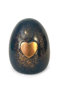 Handmade keepsake cremation ashes urn 'Golden heart'