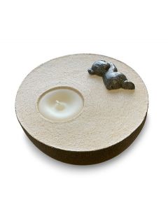 Ceramic urn with candle holder 'Bear'
