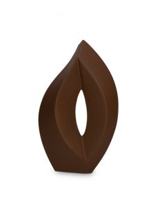 Matte brown ceramic urn for ashes 'Venezia'