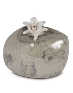 Ceramic funeral urn with lily