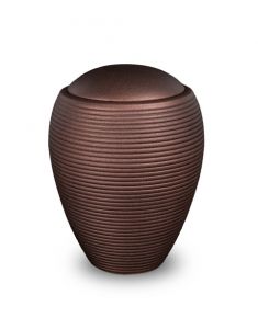 Satin bronze ceramic urn for ashes 'Memento'
