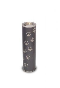 Candle holder pet cremation ashes urn grey