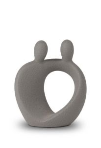 Small art urn 'Family' grey from porcelain