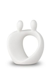 Small art urn 'Family' white from porcelain