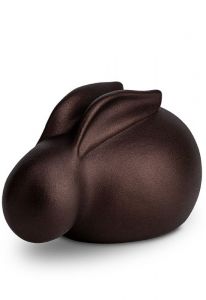 Rabbit cremation ashes urn bronze-brown