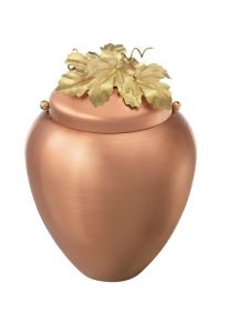 Brass funeral urn cremation ashes