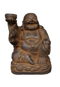 Laughing Buddha urn Bronze with candle