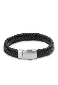 Calfskin ashes bracelet (925 sterling silver)