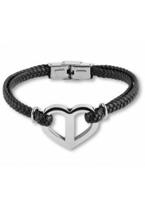 Calfskin ashes bracelet (925 sterling silver)