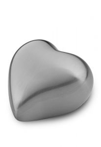 Heart shaped matt silver keepsake urn